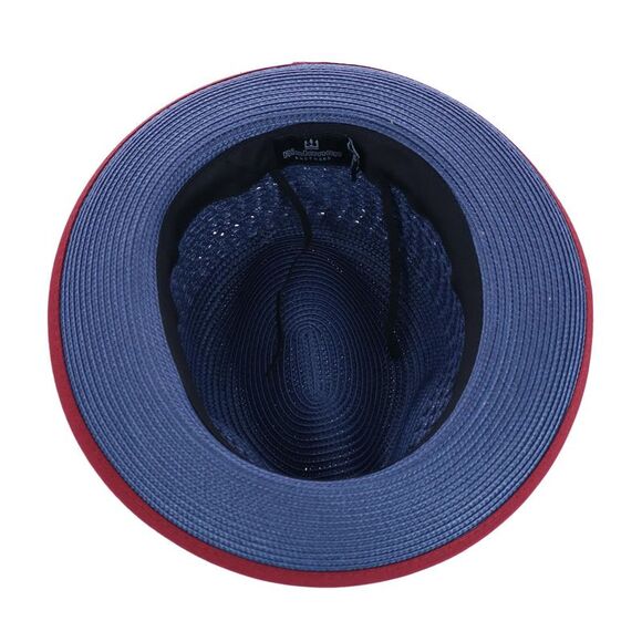 Richman Brothers Men's Polybraid Fedora Hat with Grossgrain Ribbon and Feather - Picture 4 of 6